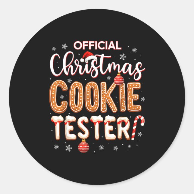 Sticker Rond Christmas Cookie Tester Taster Baking Crew Toddle  (Devant)