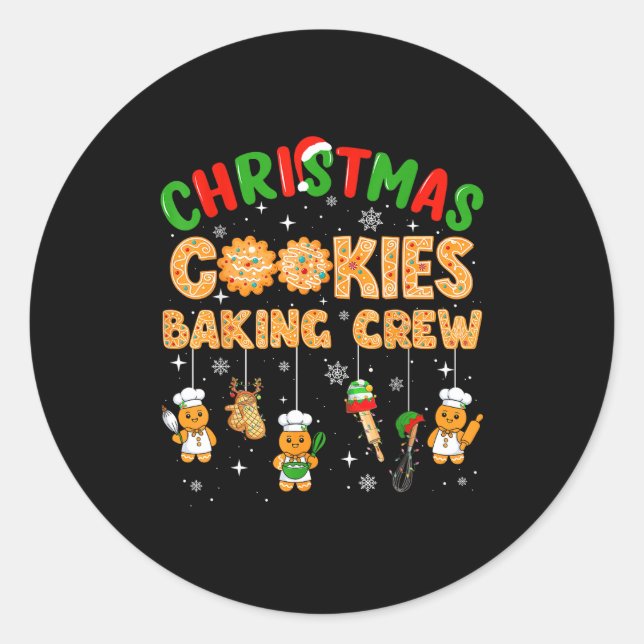 Sticker Rond Christmas Cookies Baking Crew Funny Cookie Family  (Devant)