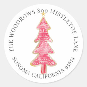 Sticker Rond Christmas Cookies Tree Retourner l'adresse