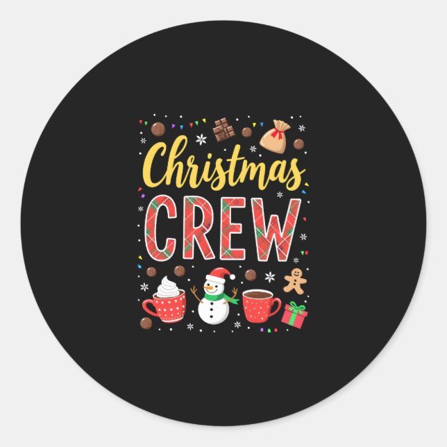 Sticker Rond Christmas Crew (2) (Devant)