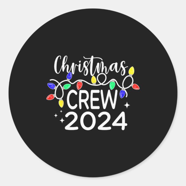 Sticker Rond Christmas Crew 2024 Family Christmas Pajamas Xmas  (Devant)