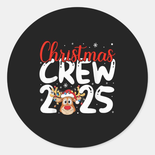 Sticker Rond Christmas Crew 2025 Family Christmas Xmas Pajamas  (Devant)