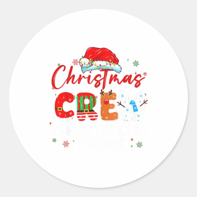 Sticker Rond Christmas Crew Making Memories Together Xmas Light (Devant)