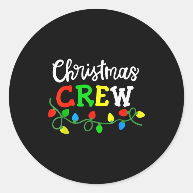 Sticker Rond Christmas Crew Matching Family Xmas Party Men Wome (Devant)