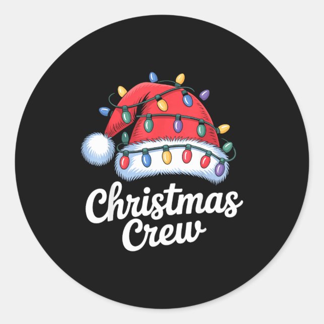 Sticker Rond Christmas Crew Matching Family Xmas Party Men Wome (Devant)