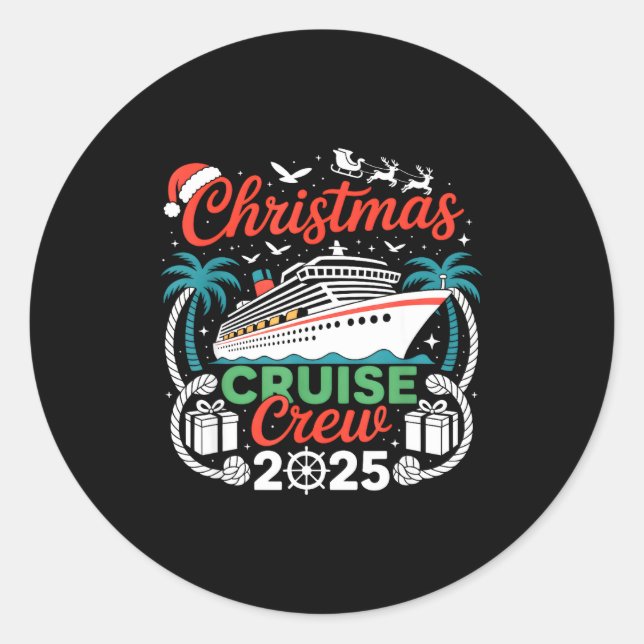 Sticker Rond Christmas Cruise Crew 2025 Matching  (Devant)