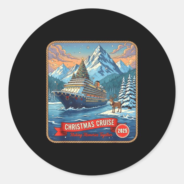 Sticker Rond Christmas Cruise Group 2025 Making Memories Cruise (Devant)
