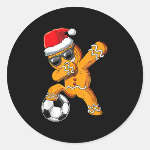 Sticker Rond Christmas Dabbing Gingerbread Homme Dab Football F