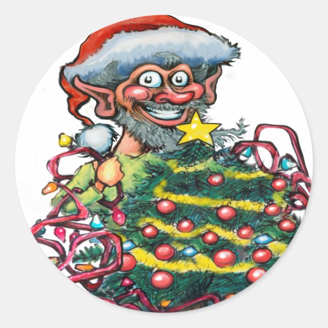 Sticker Rond Christmas Elf (Devant)