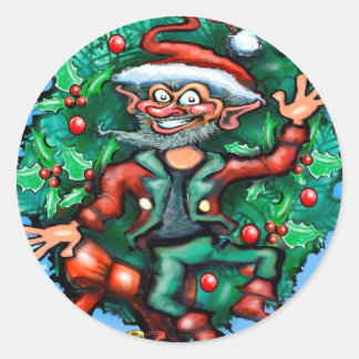 Sticker Rond Christmas Elf