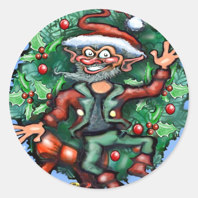 Sticker Rond Christmas Elf (Devant)