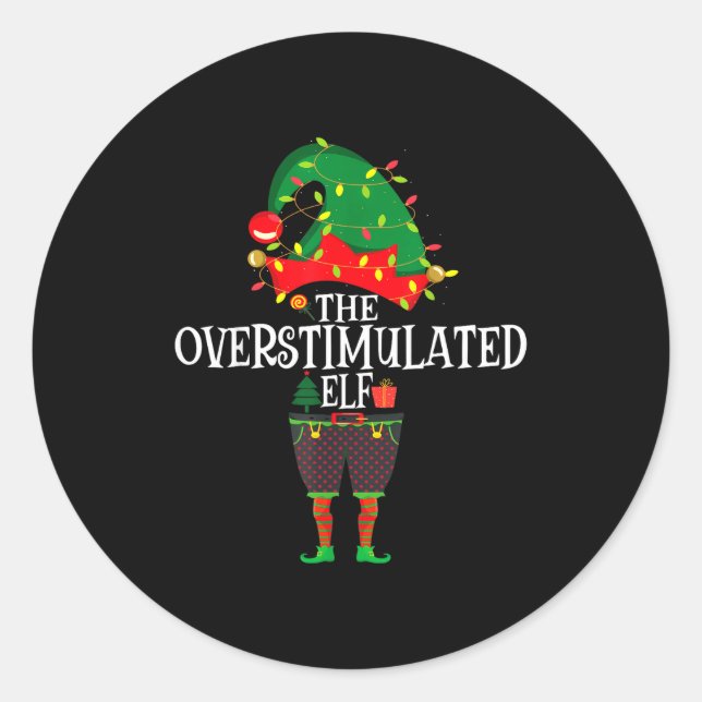 Sticker Rond Christmas Elf Family Matching Group The Elf Overst (Devant)