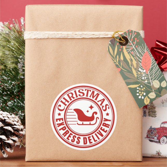 Sticker Rond Christmas Express Delivery  (vacances)