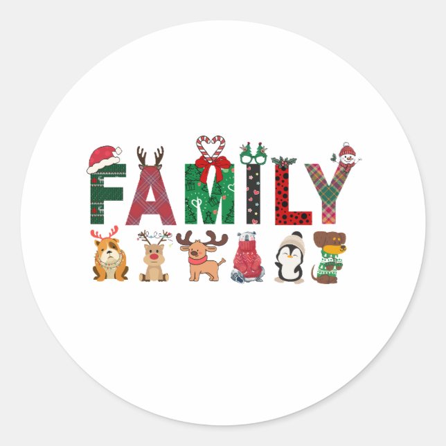 Sticker Rond Christmas Family Matching Shirts | holiday family  (Devant)
