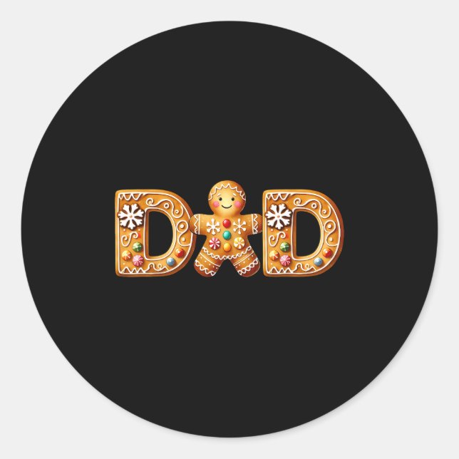 Sticker Rond Christmas Gingerbread Matching Family Party Xmas P (Devant)