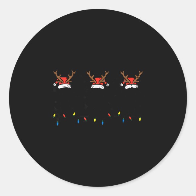 Sticker Rond Christmas Goats Santa Xmas Farm Animal Farmer Men  (Devant)