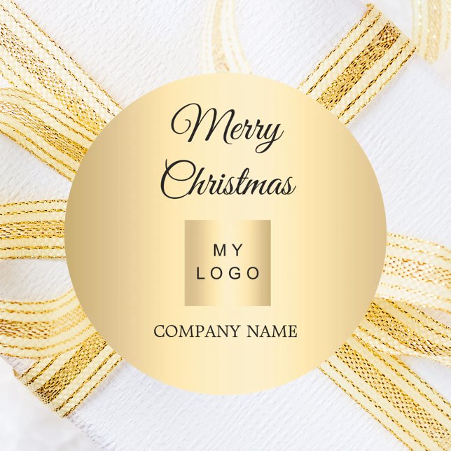 Sticker Rond Christmas gold business logo (Créateur téléchargé)