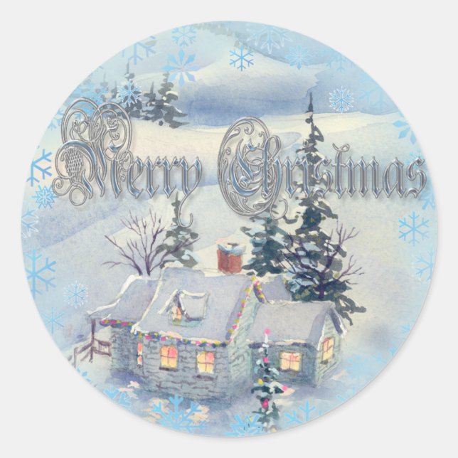 Sticker Rond CHRISTMAS HIVER SCÈNE 2 par SHARON SHARPE (Devant)