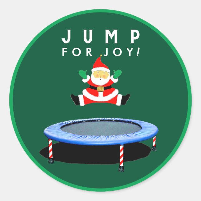 Sticker Rond Christmas Holiday Trampoline Gymnastics (Devant)