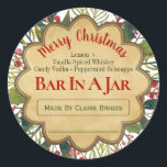 Sticker Rond Christmas Holly Bar Dans Un Mason Jar Idées Étique<br><div class="desc">Réchauffez vos amis et votre famille ce Noël avec une sélection d'esprits que vous avez laissés s'asseoir, en les insufflant de belles épices ou bonbons. C'est un cadeau de Noël parfait pour les hommes de votre vie qui peuvent être difficiles à acheter. Une fois que vous avez versé votre alcool...</div>
