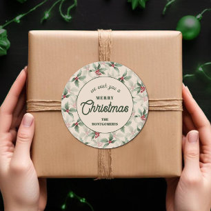 Sticker Rond Christmas Holly Berry Restauration maison