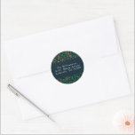 Sticker Rond Christmas Holly Botanical Green Adresse de retour<br><div class="desc">Noël Holly Botanical Greenery Custom Classic Return Adresse Classic Round Sticker en bleu marine,  rouge et vert</div>