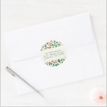 Sticker Rond Christmas Holly Greenery Adresse de retour personn<br><div class="desc">Sticker d'adresse de retour personnalisé de Noël Holly Botanical Green en rouge et vert</div>