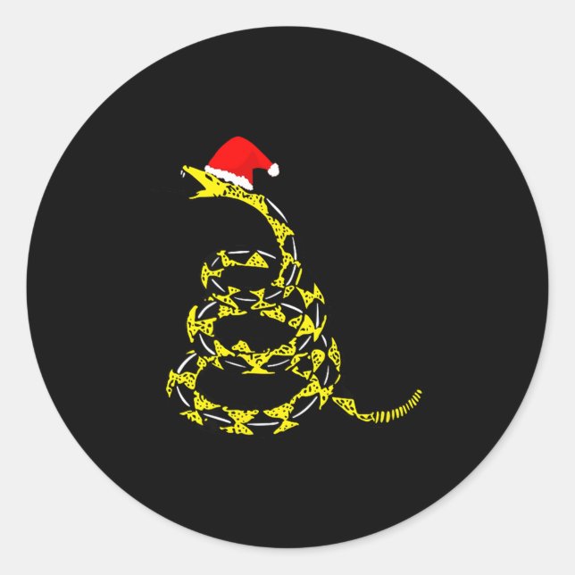 Sticker Rond Christmas Libertarian Gadsden Don't Tread Snake  (Devant)