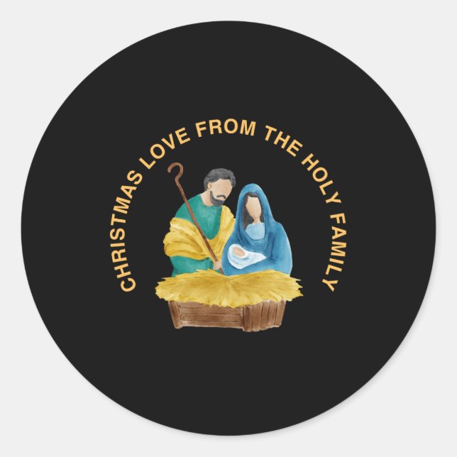 STICKER ROND CHRISTMAS LOVE FROM THE HOLY FAMILY (Devant)