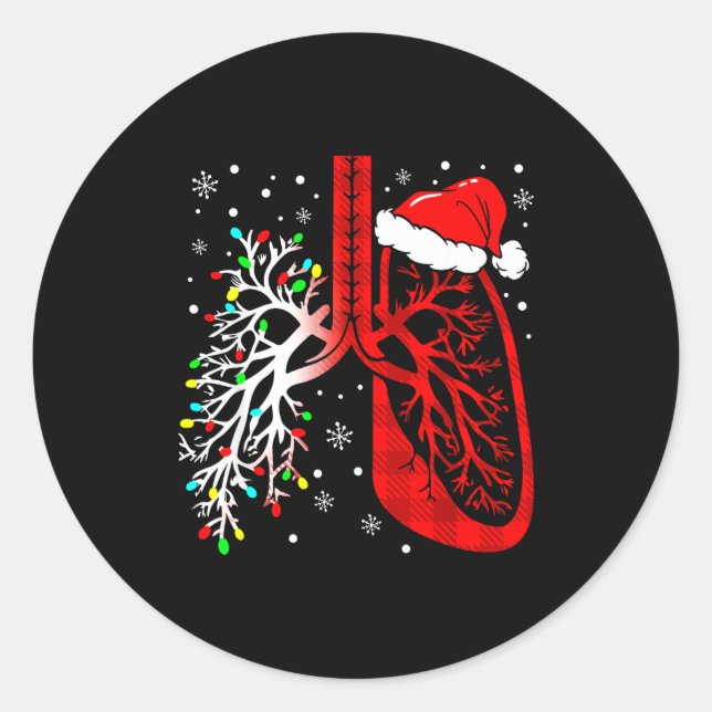 Sticker Rond Christmas Lung Lights Resratory Therast Holiday  (Devant)