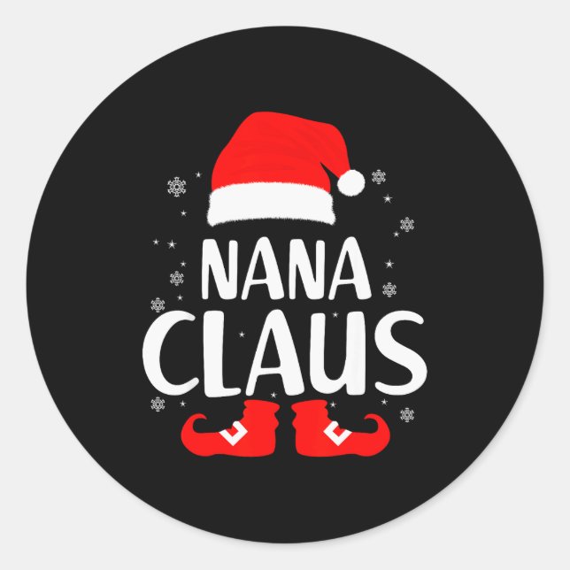 Sticker Rond Christmas Nana Claus Leopard Family Matching Pajam (Devant)