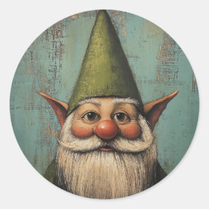 Sticker Rond Christmas Nisse - Traditionnel Nordic Holiday Art