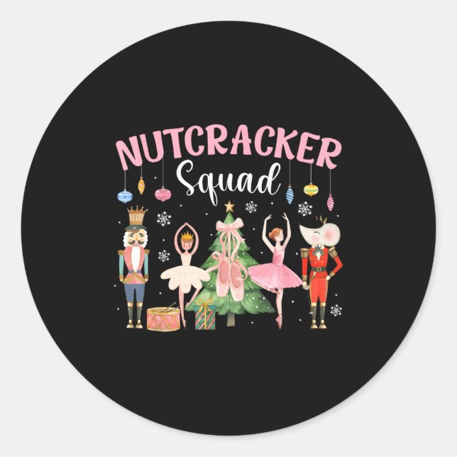 Sticker Rond Christmas Nutcracker Squad Ballet Dance Women Kids (Devant)