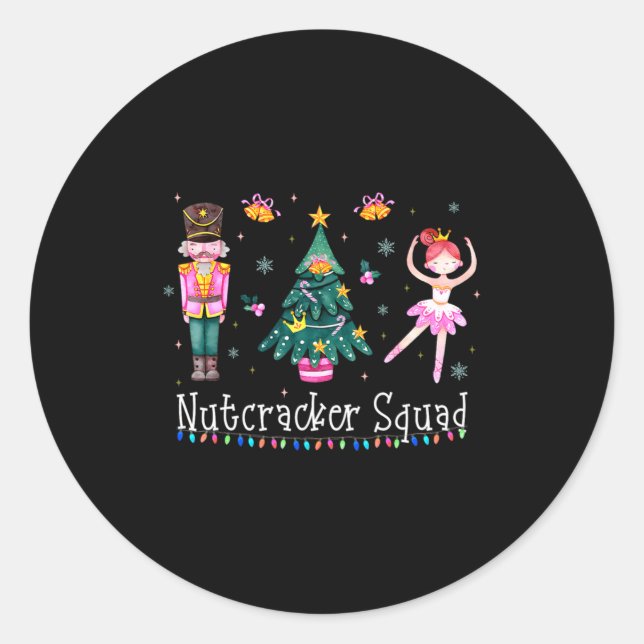Sticker Rond Christmas Nutcracker Squad Ballet Dance Women Kids (Devant)