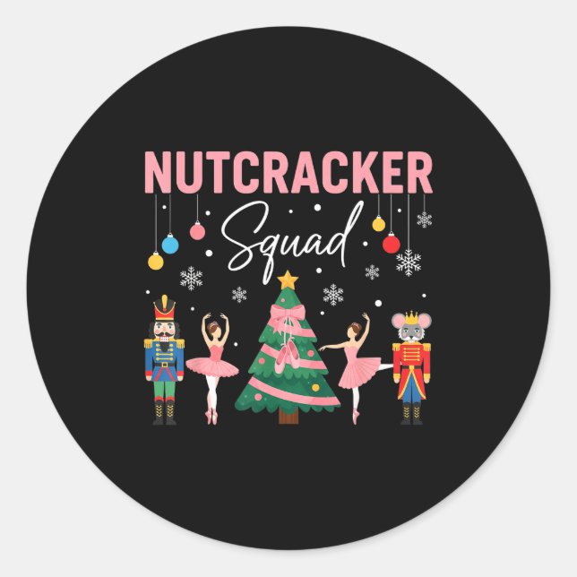 Sticker Rond Christmas Nutcracker Squad Ballet Dance Women Kids (Devant)