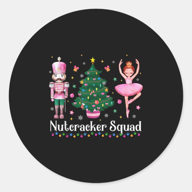 Sticker Rond Christmas Nutcracker Squad Ballet Dance Women Kids (Devant)