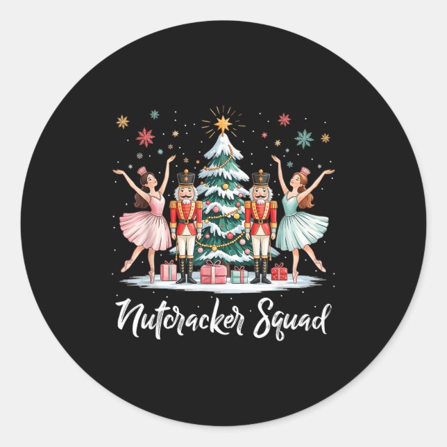Sticker Rond Christmas Nutcracker Squad Ballet Dance Women Kids (Devant)