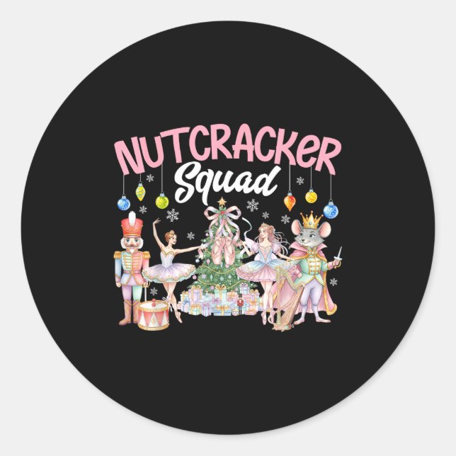 Sticker Rond Christmas Nutcracker Squad Ballet Family Matching  (Devant)