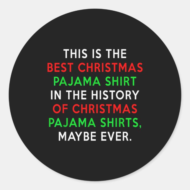 Sticker Rond Christmas Pajamas Shirt - Fake News  (Devant)