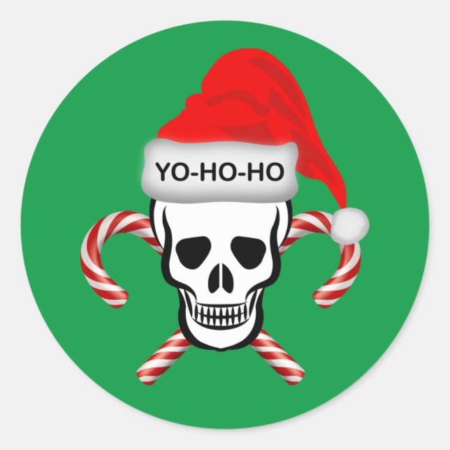 Sticker Rond Christmas, Pirate Skull (Devant)