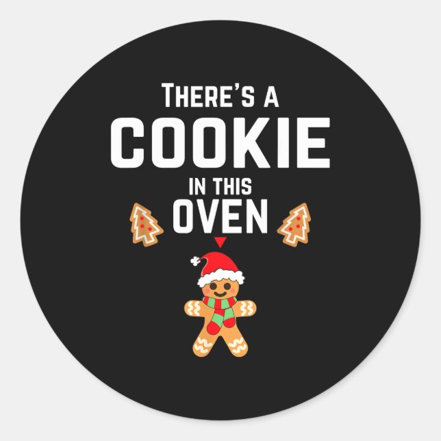 Sticker Rond Christmas Pregnancy Announcemen Mommy Mom To Be  (Devant)