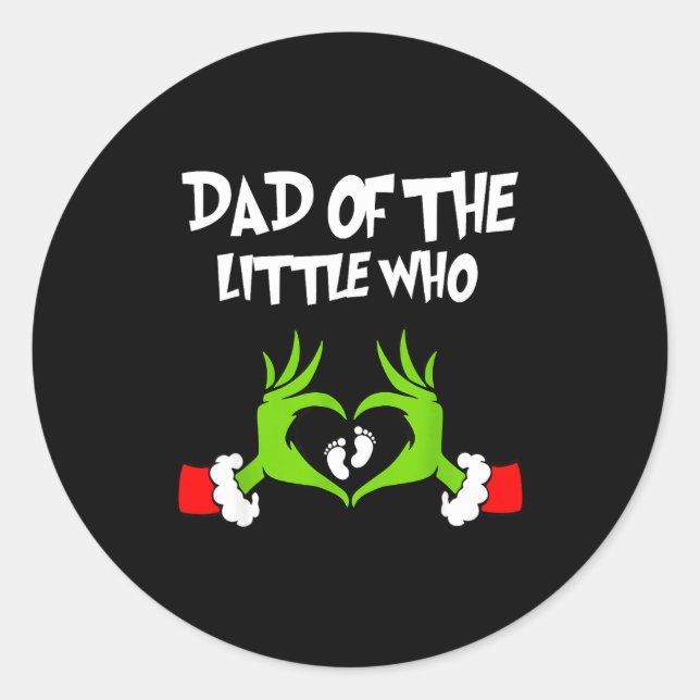 Sticker Rond Christmas Pregnancy Announcement Funny Dad Of The  (Devant)