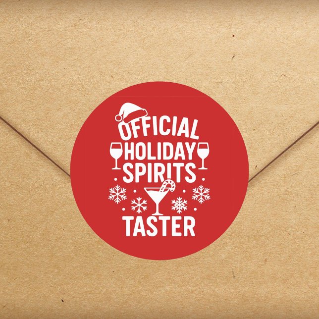 Sticker Rond Christmas quote funny party spirits taster red (Créateur téléchargé)