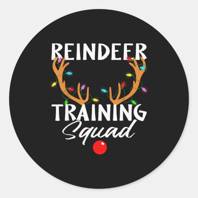Sticker Rond Christmas Running Reindeer Runner Training Squad T (Devant)