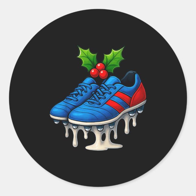 Sticker Rond Christmas Soccer Cleats Ice Cream Drip Xmas  (Devant)