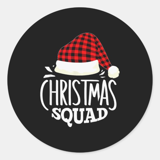 Sticker Rond Christmas Squad Family Group Matching Christmas Pa (Devant)