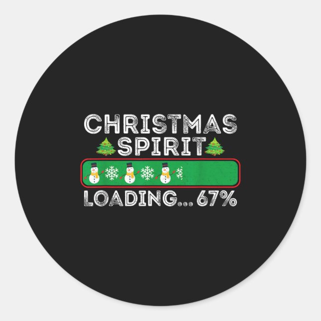 Sticker Rond Christmas Srit Loading 67 Six Seven Meme Funny Sno (Devant)