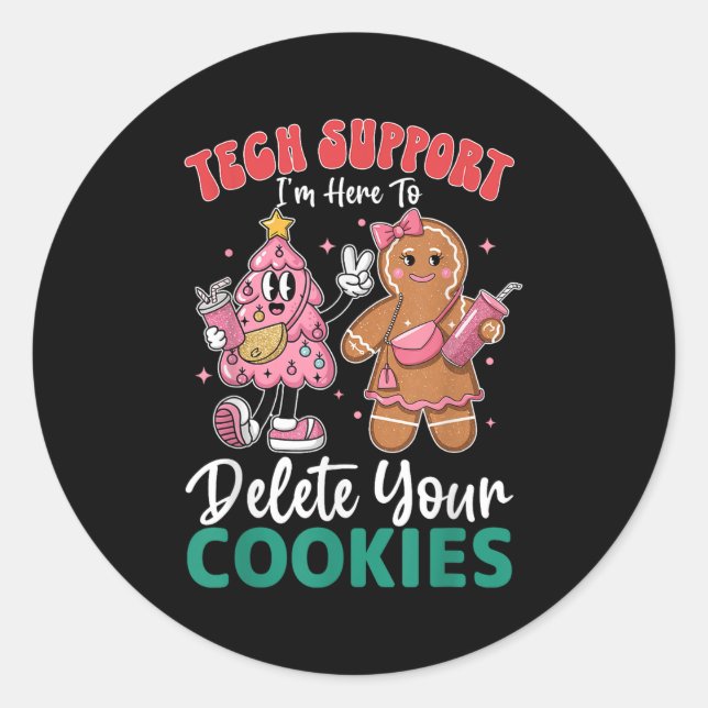 Sticker Rond Christmas Tech-supra Ici Pour Supprimer Les Cookie (Devant)