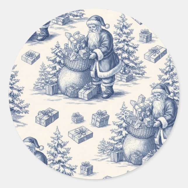 Sticker Rond Christmas toile (Devant)