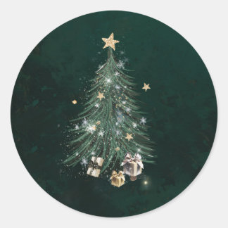 Sticker Rond Christmas tree